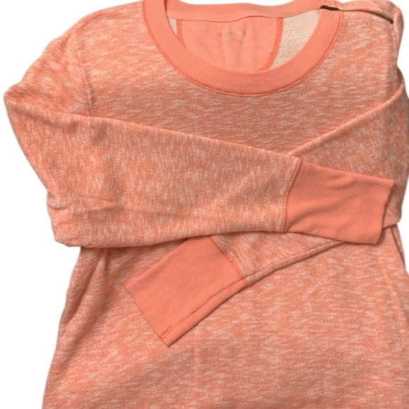 Merona lightweight heathered coral shoulder zip sweatshirt pullover - Picture 13 of 14